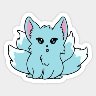 Blue Kitsune Sticker